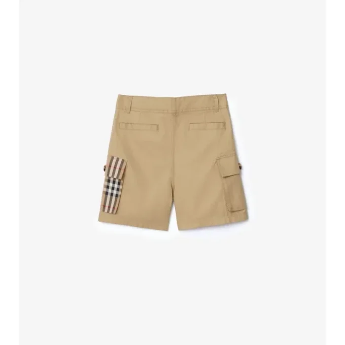 Pantaloni scurți cargo din bumbac cu bordură în carouri