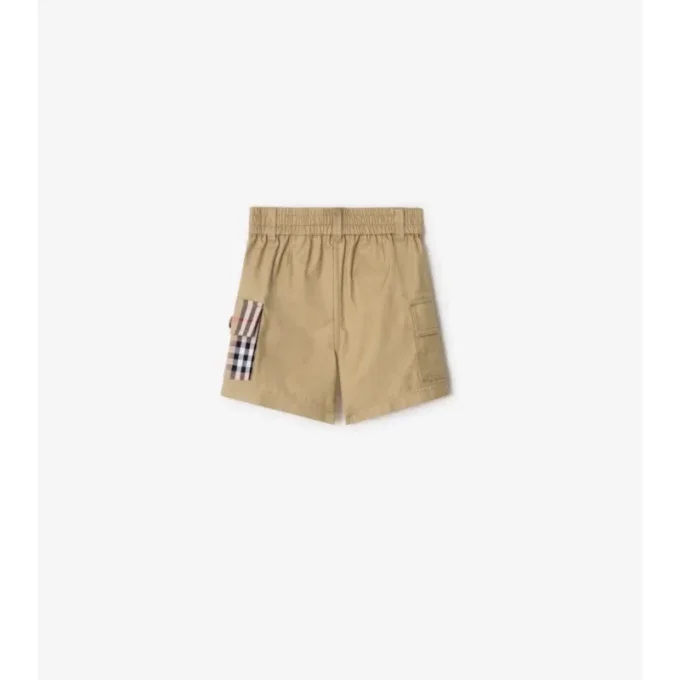 Pantaloni scurți cargo din bumbac cu bordură în carouri