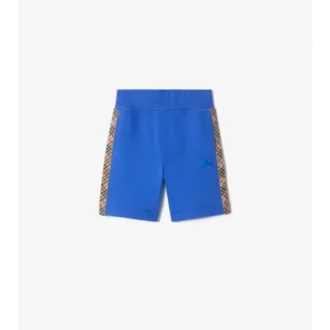 Pantaloni scurți din bumbac cu bordură în carouri