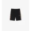 Pantaloni scurți din bumbac cu bordură în carouri Pantaloni scurți din bumbac cu bordură în carouri
