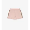 Pantaloni scurți din bumbac cu bordură în carouri Pantaloni scurți din bumbac cu bordură în carouri