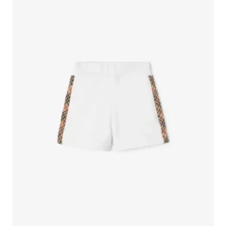 Pantaloni scurți din bumbac cu bordură în carouri