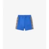 Pantaloni scurți din bumbac cu bordură în carouri Pantaloni scurți din bumbac cu bordură în carouri
