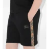 Pantaloni scurți din bumbac cu bordură în carouri Pantaloni scurți din bumbac cu bordură în carouri