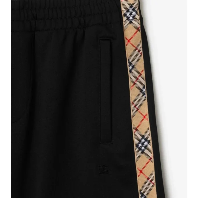 Pantaloni scurți din bumbac cu bordură în carouri
