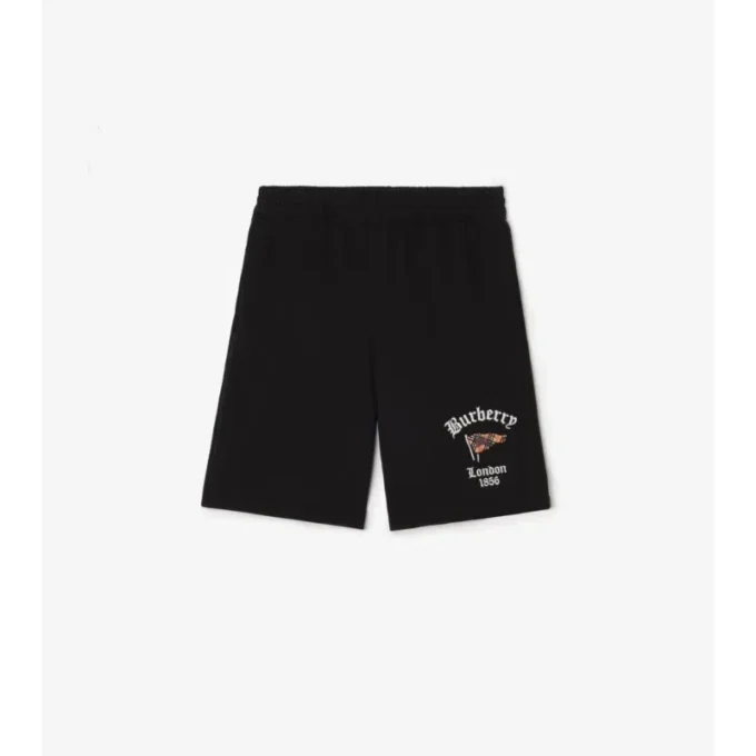 Pantaloni scurți din bumbac cu imprimeu Check Flag
