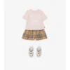 Pantaloni scurți din bumbac cu imprimeu în carouri Pantaloni scurți din bumbac cu imprimeu în carouri