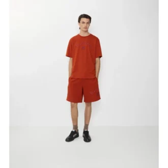 Pantaloni scurți din bumbac cu logo gotic