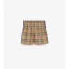 Pantaloni scurți din bumbac cu model în carouri Pantaloni scurți din bumbac cu model în carouri
