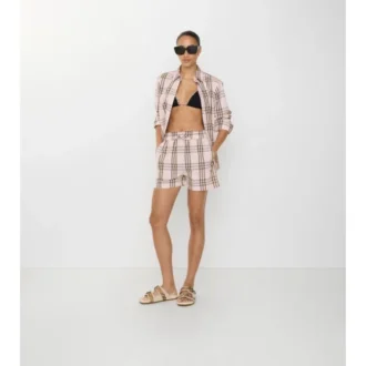 Pantaloni scurți din bumbac cu model în carouri