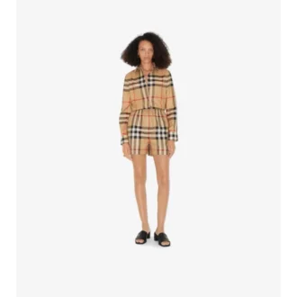 Pantaloni scurți din bumbac cu model în carouri