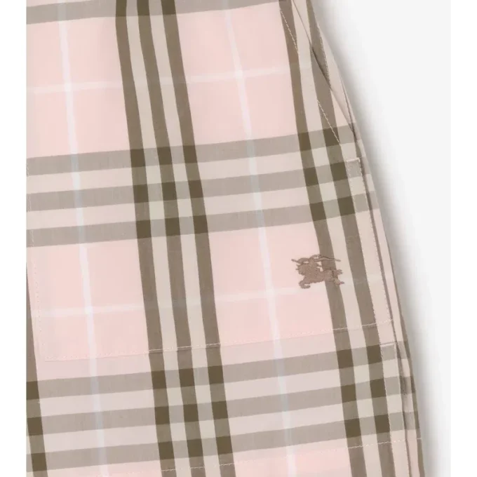 Pantaloni scurți din bumbac cu model în carouri Pantaloni scurți din bumbac cu model în carouri