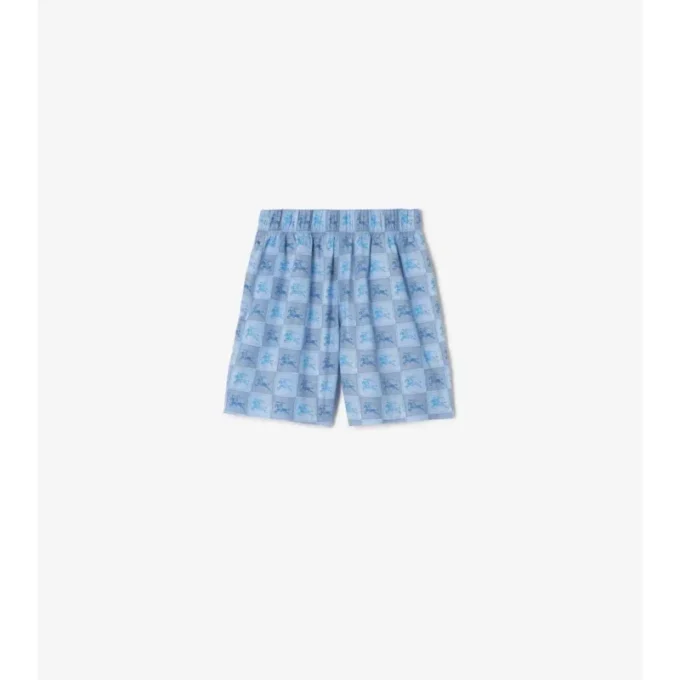 Pantaloni scurți din bumbac cu model în carouri EKD Pantaloni scurți din bumbac cu model în carouri EKD