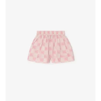Pantaloni scurți din bumbac cu model în carouri EKD