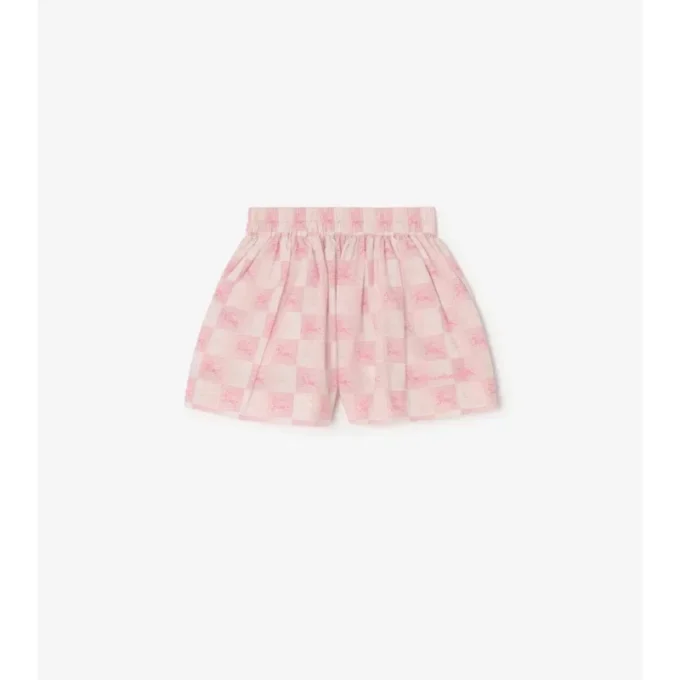 Pantaloni scurți din bumbac cu model în carouri EKD