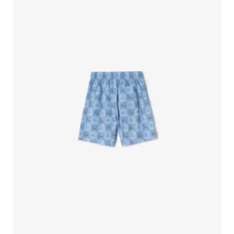Pantaloni scurți din bumbac cu model în carouri EKD