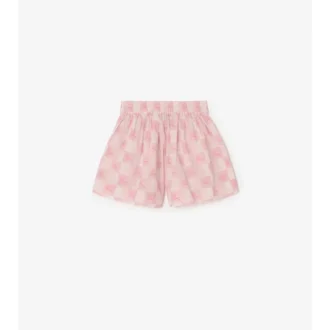 Pantaloni scurți din bumbac cu model în carouri EKD