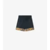 Pantaloni scurți din bumbac cu revere în carouri Pantaloni scurți din bumbac cu revere în carouri