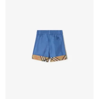 Pantaloni scurți din bumbac cu revere în carouri