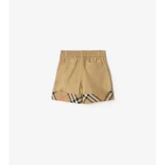 Pantaloni scurți din bumbac cu revere în carouri