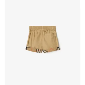 Pantaloni scurți din bumbac cu revere în carouri