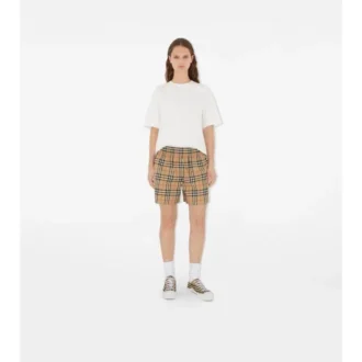 Pantaloni scurți din bumbac cu model în carouri