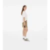 Pantaloni scurți din bumbac elastic cu imprimeu în carouri Pantaloni scurți din bumbac elastic cu imprimeu în carouri