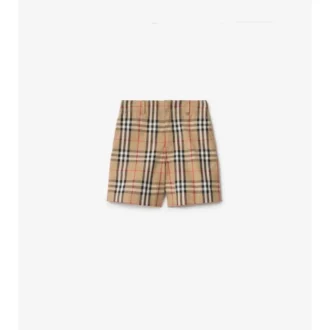 Pantaloni scurți din bumbac Oxford cu imprimeu în carouri