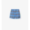 Pantaloni scurți din bumbac Oxford cu imprimeu în carouri Pantaloni scurți din bumbac Oxford cu imprimeu în carouri