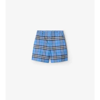 Pantaloni scurți din bumbac Oxford cu imprimeu în carouri