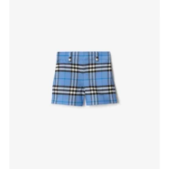 Pantaloni scurți din bumbac Oxford cu imprimeu în carouri