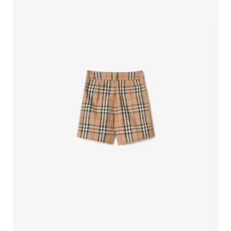 Pantaloni scurți din bumbac Oxford cu imprimeu în carouri