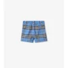 Pantaloni scurți din bumbac Oxford cu imprimeu în carouri Pantaloni scurți din bumbac Oxford cu imprimeu în carouri