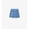 Pantaloni scurți din bumbac Oxford cu imprimeu în carouri Pantaloni scurți din bumbac Oxford cu imprimeu în carouri