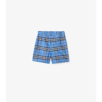 Pantaloni scurți din bumbac Oxford cu imprimeu în carouri