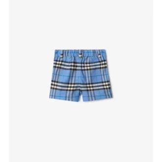 Pantaloni scurți din bumbac Oxford cu imprimeu în carouri