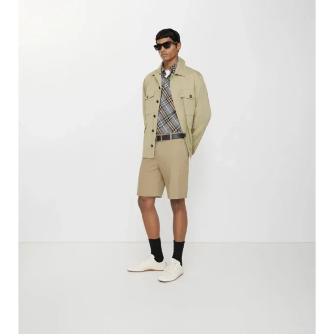 Pantaloni scurți din bumbac twill