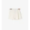 Pantaloni scurți din poplin de bumbac cu bordură în carouri