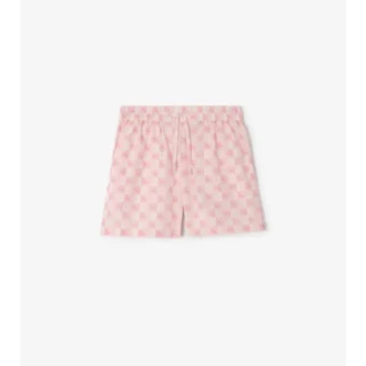Pantaloni scurți din poplin de bumbac cu model în damă EKD