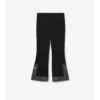 Pantaloni scurți evazați din lână și mătase brodați Pantaloni scurți evazați din lână și mătase brodați