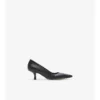 Pantofi pumps cu toc jos din piele în carouri Pantofi pumps cu toc jos din piele în carouri