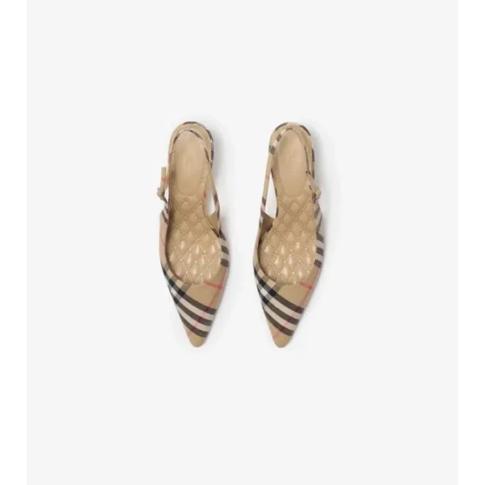 Pantofi pumps cu toc înalt și baretă în spate Check Dame