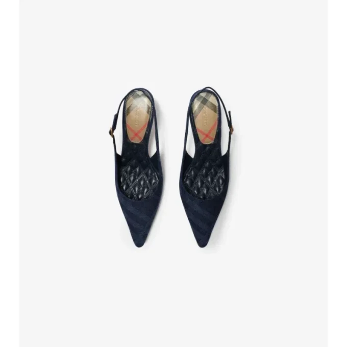 Pantofi pumps cu toc înalt și baretă în spate Check Dame