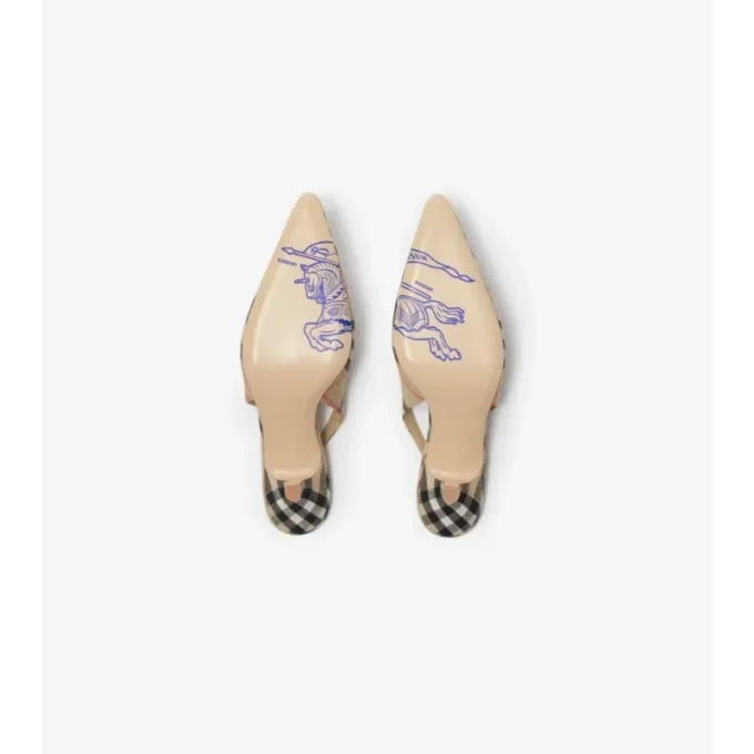 Pantofi pumps cu toc înalt și baretă în spate Check Dame