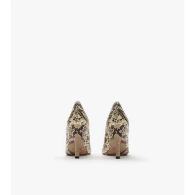 Pantofi pumps Dame din piele cu imprimeu de piton 