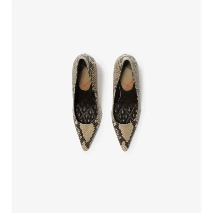 Pantofi pumps Dame din piele cu imprimeu de piton 