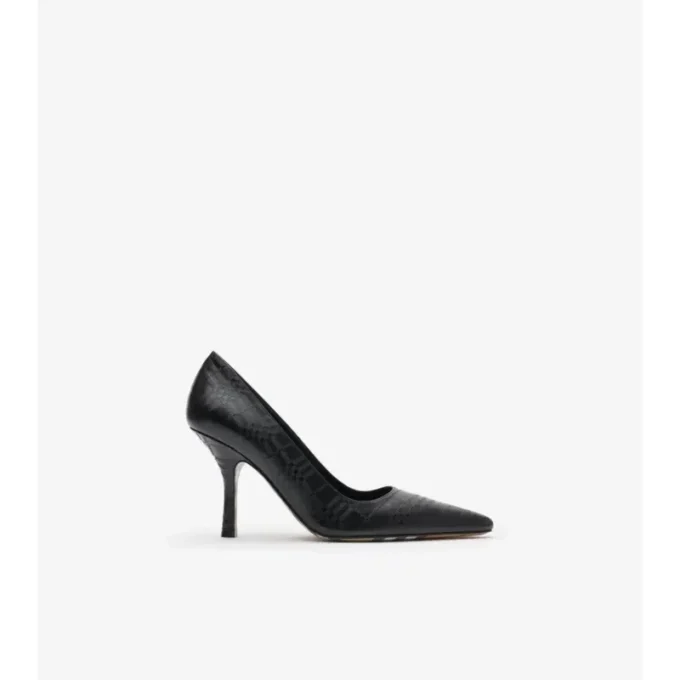 Pantofi pumps Dame din piele cu imprimeu în carouri Pantofi pumps Dame din piele cu imprimeu în carouri