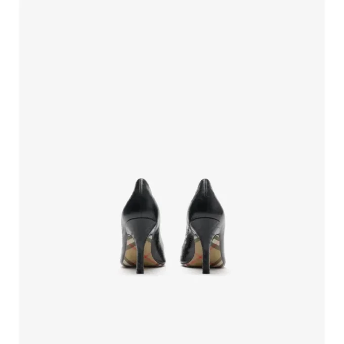 Pantofi pumps Dame din piele cu imprimeu în carouri Pantofi pumps Dame din piele cu imprimeu în carouri