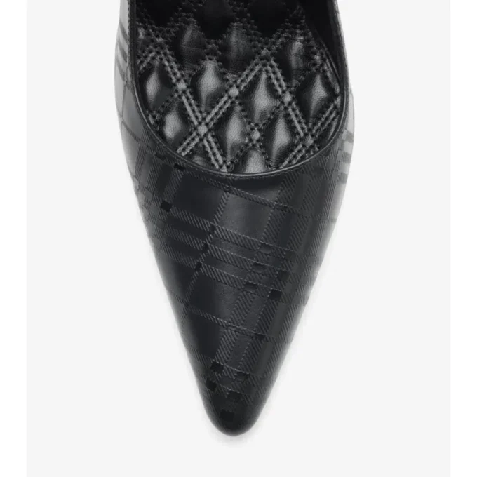 Pantofi pumps Dame din piele cu imprimeu în carouri Pantofi pumps Dame din piele cu imprimeu în carouri