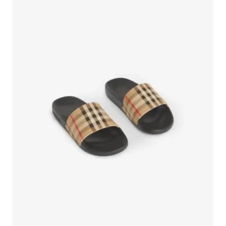 Papuci cu imprimeu în carouri Vintage Check